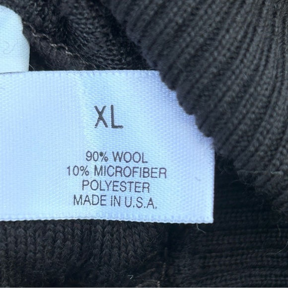 ST. CROIX Men's Full Zip Cardigan Quilted Black Sweater Vest Wool Blend Size XL - Picture 7 of 8